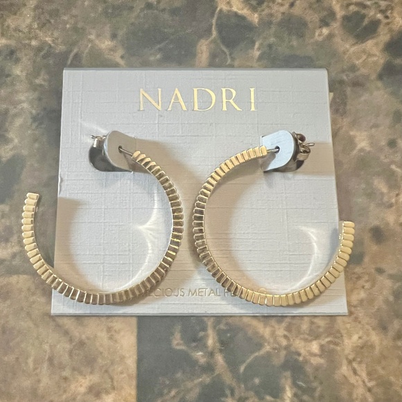 Nadri Jewelry - NWT Nadri Gold Hoop Earrings